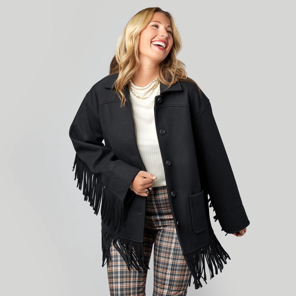 Elegant Black Fringe Jacket for Women